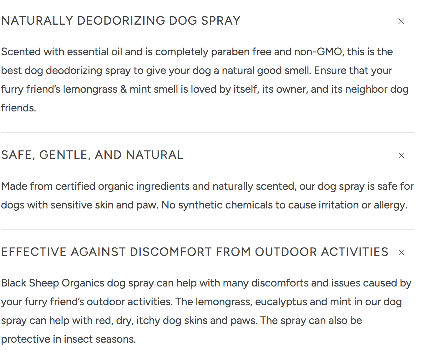 BLACK SHEEP ORGANICS LEMONGRASS & MINT OFF-LEASH DOG SPRAY