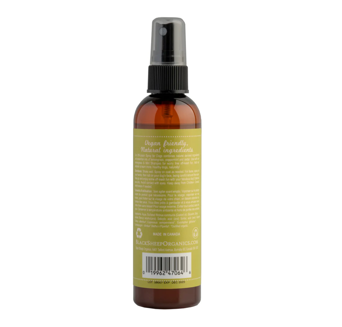 BLACK SHEEP ORGANICS LEMONGRASS & MINT OFF-LEASH DOG SPRAY